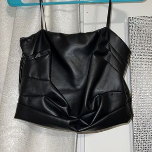 Do + Be Strapless Leather Top